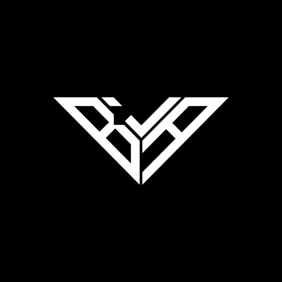 Diseño creativo del logotipo de la letra bja con gráfico vectorial, logotipo simple y moderno de bja en forma de triángulo. vector