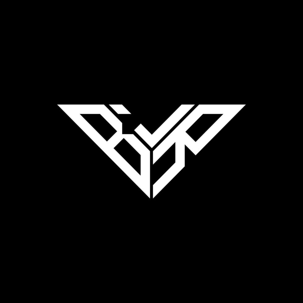 Diseño creativo del logotipo de la letra bjr con gráfico vectorial, logotipo simple y moderno de bjr en forma de triángulo. vector