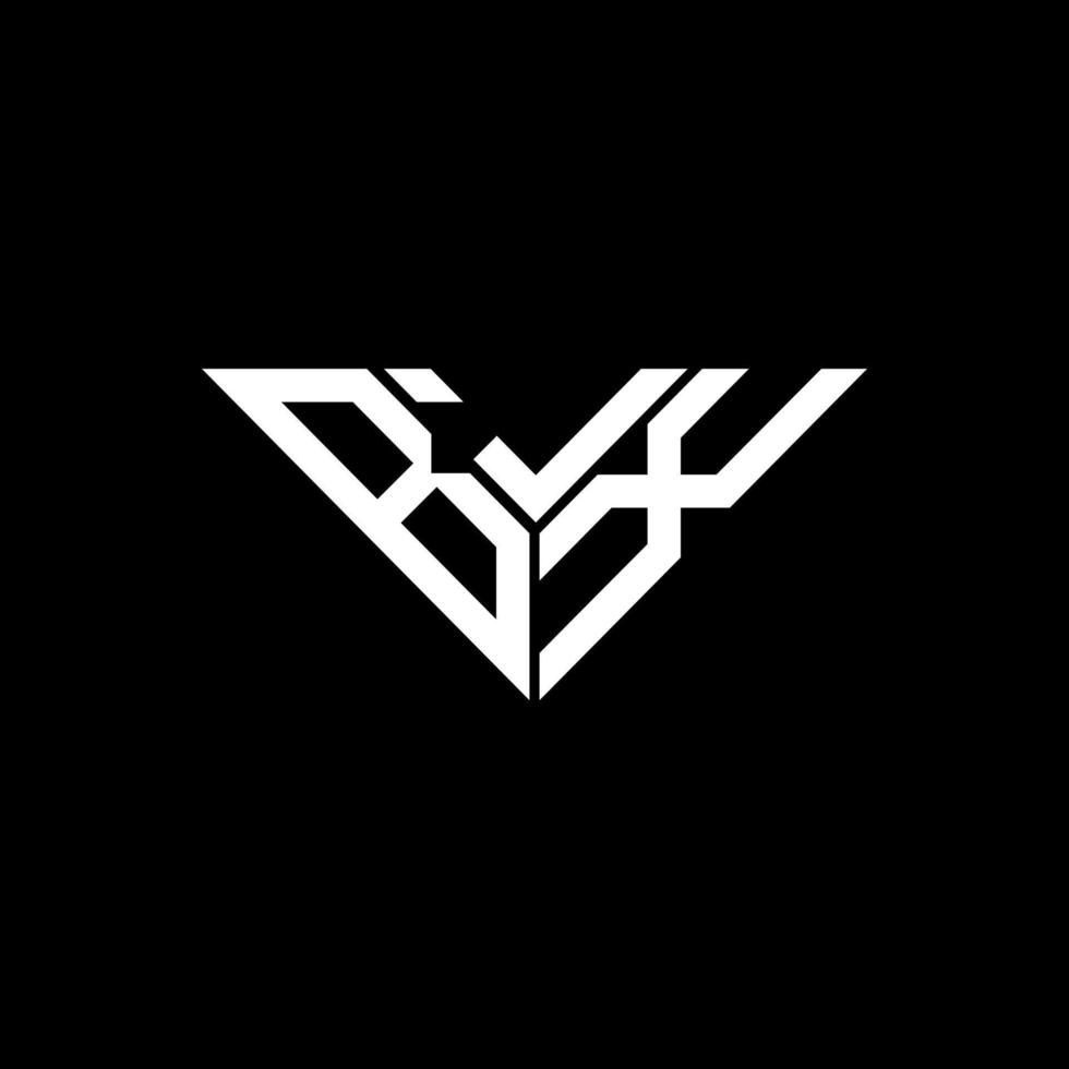 Diseño creativo del logotipo de la letra bjx con gráfico vectorial, logotipo simple y moderno de bjx en forma de triángulo. vector