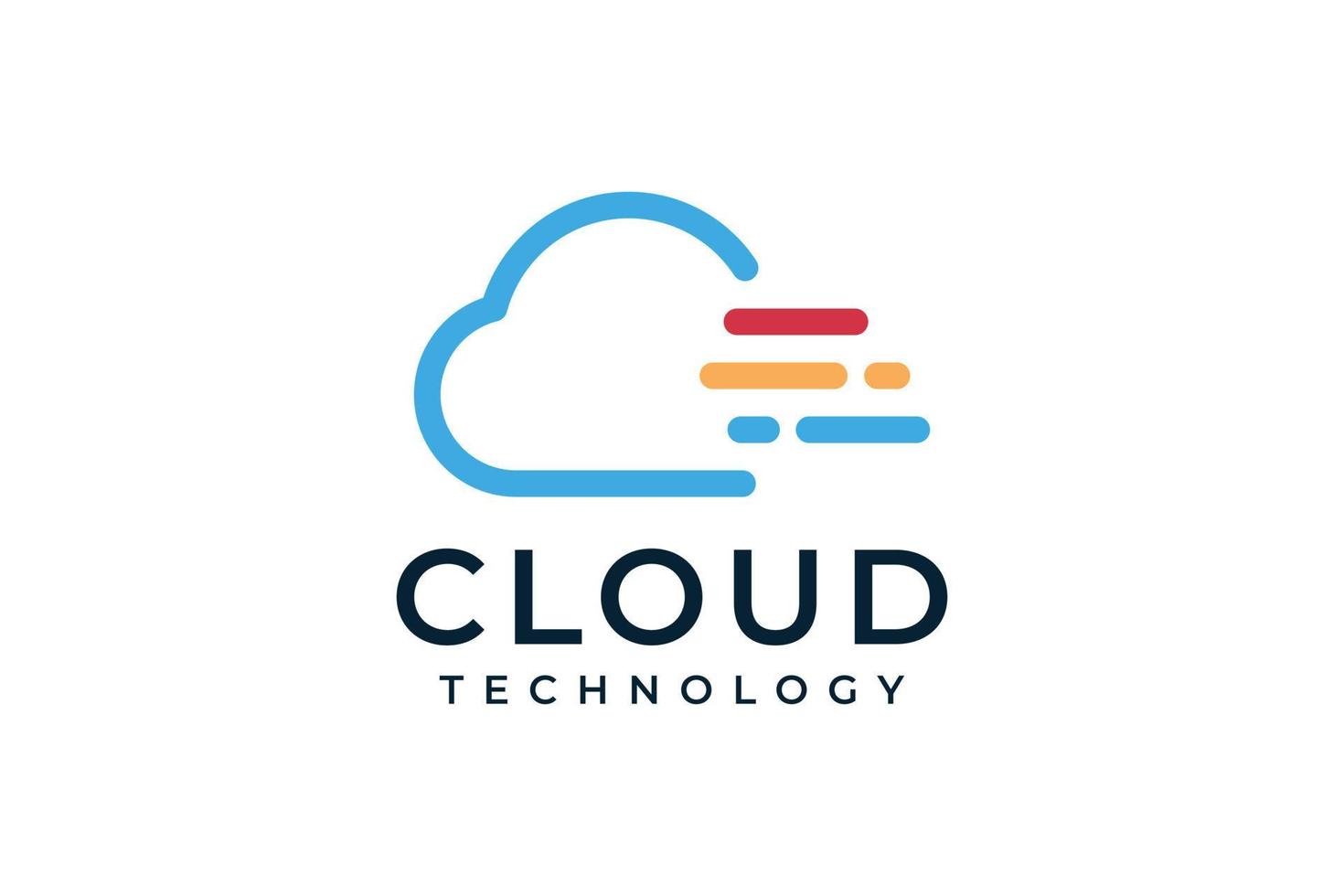 Smart cloud icon technology internet isolated logo design vector