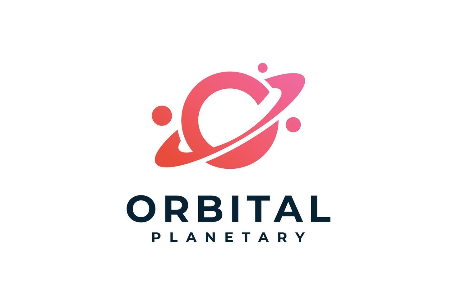 Globe modern planet orbit galaxy logo icon vector