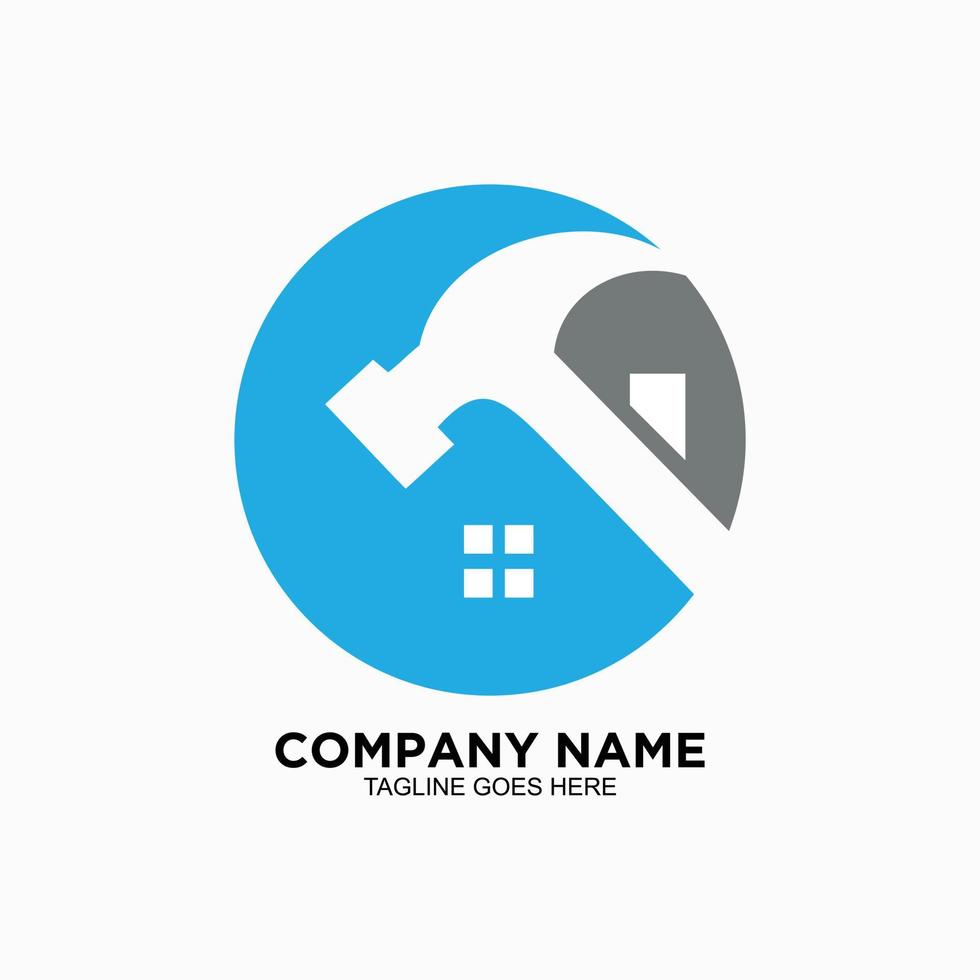 Home improvement logo with hammer concept 12561677 Vector Art at Vecteezy