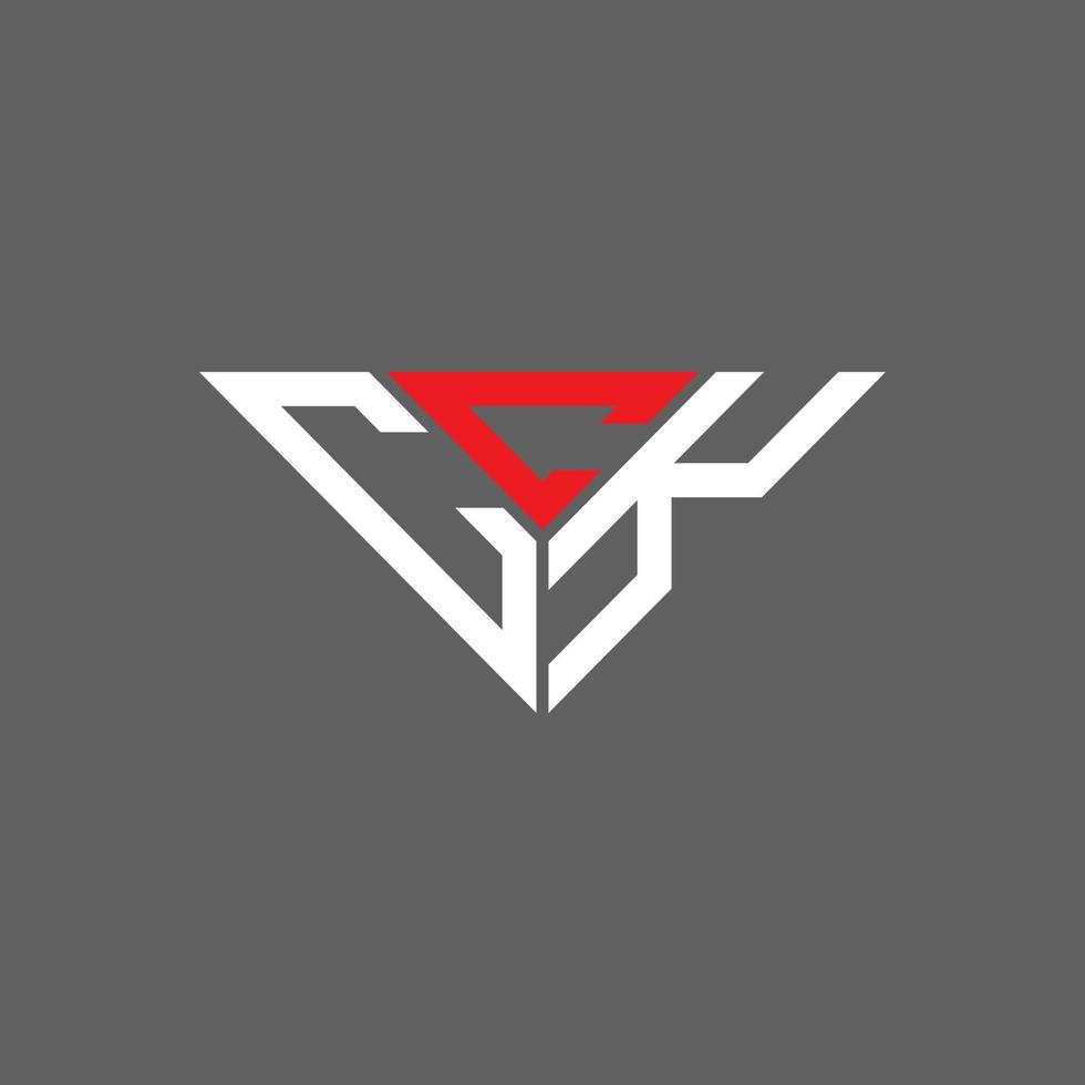 Diseño creativo del logotipo de la letra cck con gráfico vectorial, logotipo simple y moderno de cck en forma de triángulo. vector