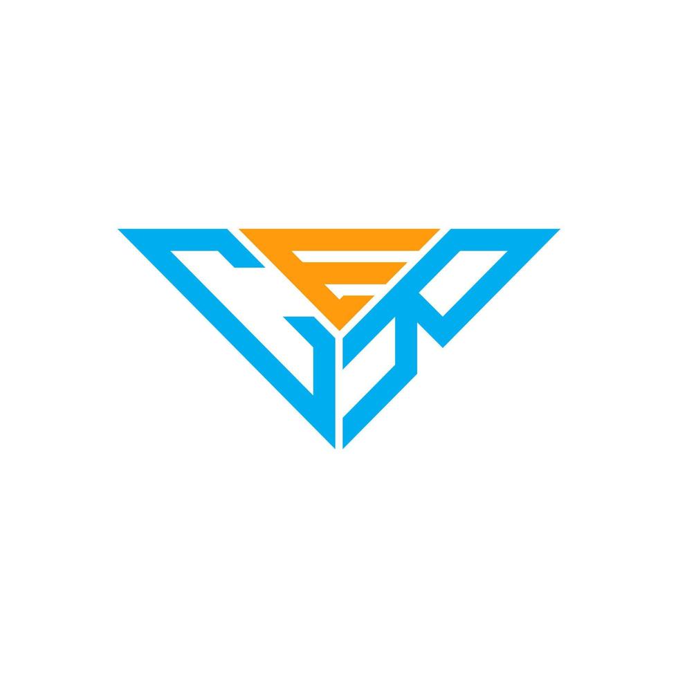 diseño creativo del logotipo de la letra cer con gráfico vectorial, logotipo cer simple y moderno en forma de triángulo. vector