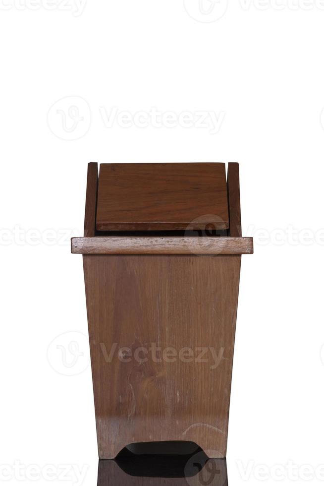 The trash made from wooden isolated on white background included clipping path. photo