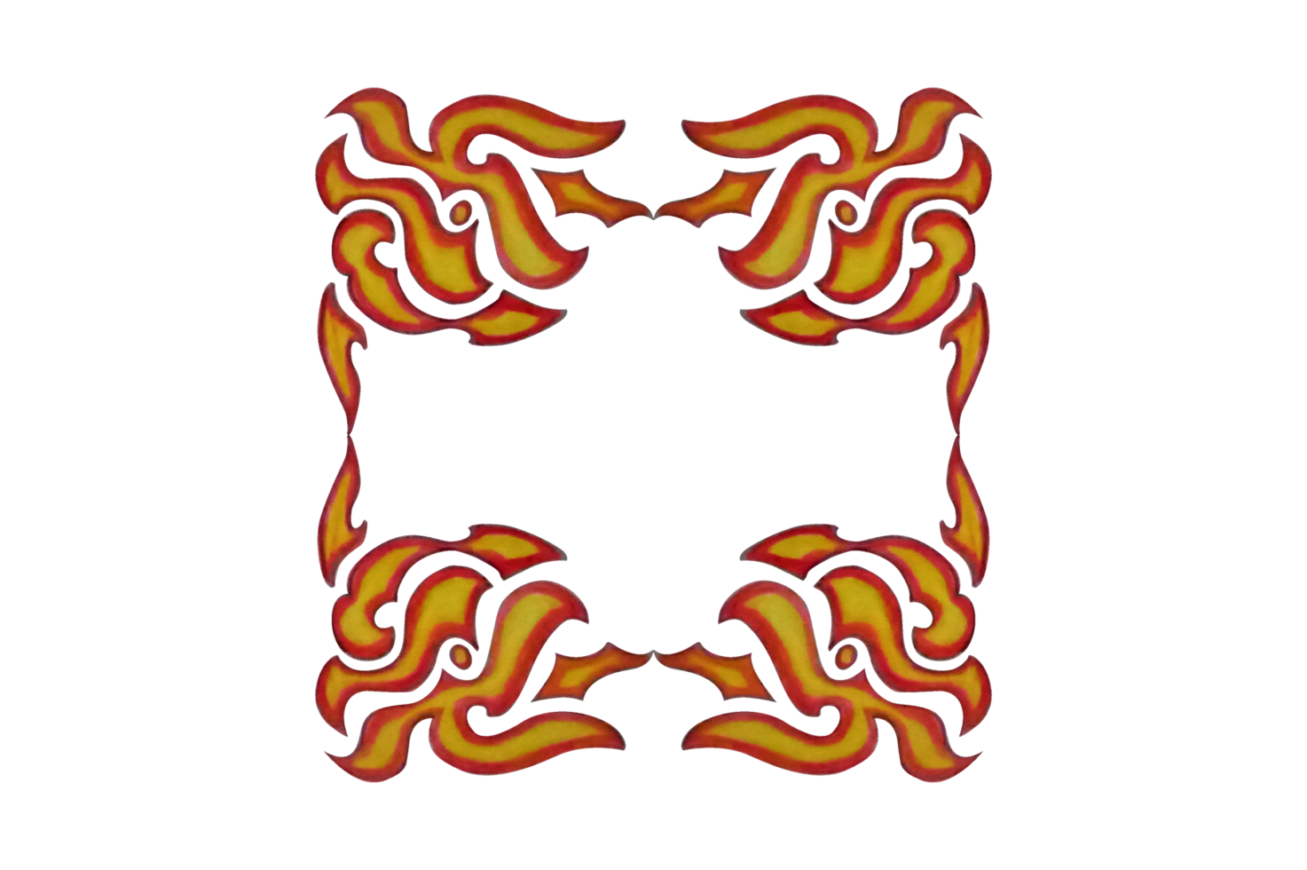 Ornament Border Design With Fire Theme png