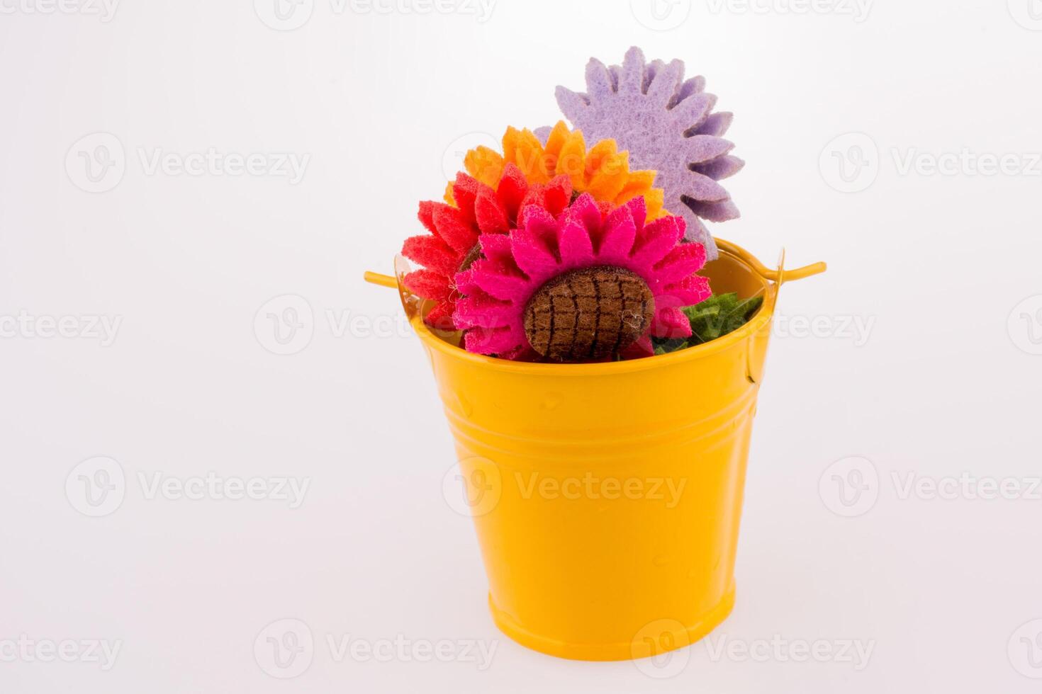 Flowers in bucket on white background 12563541 Stock Photo at Vecteezy