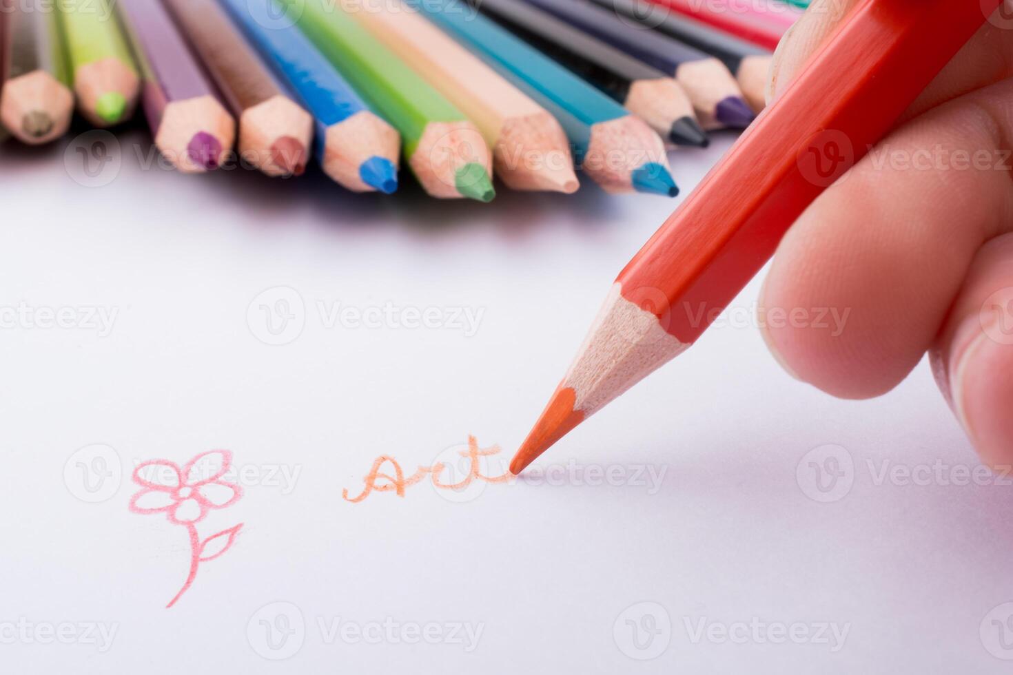 Hand drawing near pencils 12563877 Stock Photo at Vecteezy