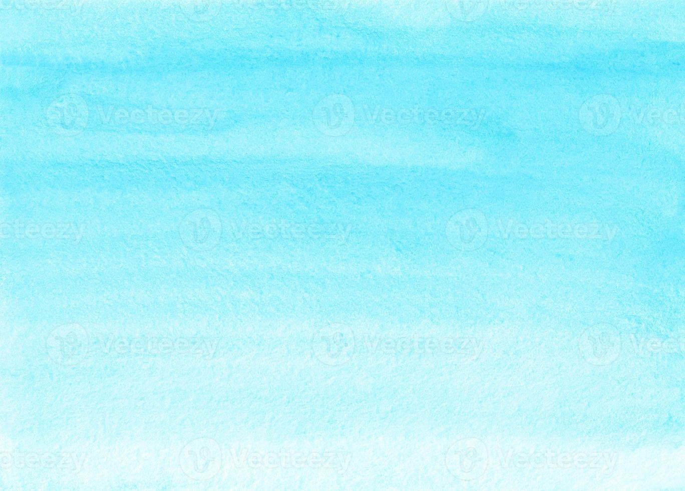 Watercolor light sky blue ombre background texture. Aquarelle abstract pastel cerulean gradient backdrop. Watercolour horizontal trendy template. Textured paper. photo