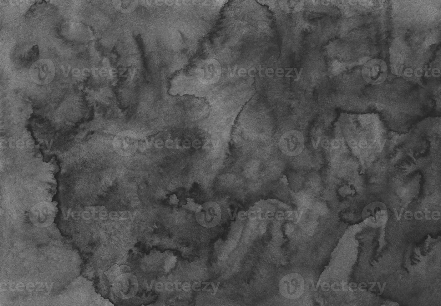 Watercolor dark gray and black background. Monochrome liquid backdrop. Stains on paper, hand painted. photo