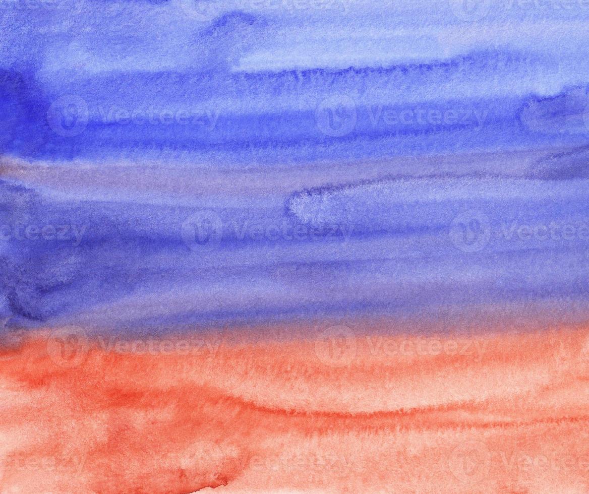 Watercolor violet blue and red background painting, brush strokes on paper. Liquid watercolour backdrop. photo