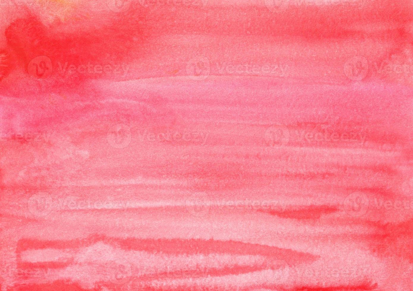 Watercolor light red background texture hand painted. Pink red artistic backdrop, watercolour brush strokes on paper. photo