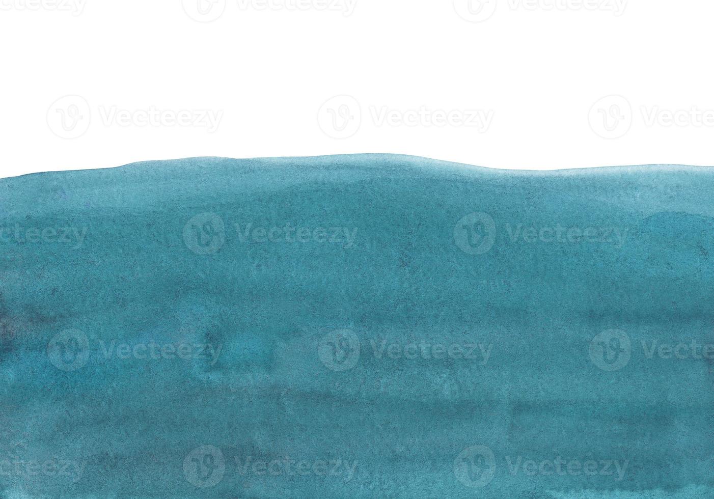 Watercolor marine blue background, isolated with space for text. Stains on paper. photo