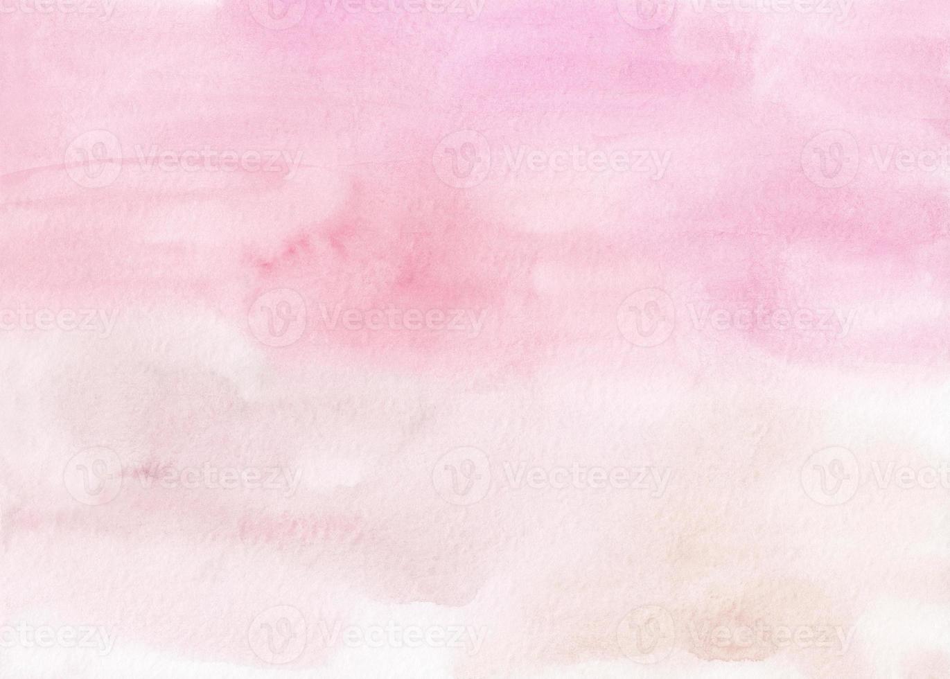 Watercolor pastel soft pink background painting. Watercolour light rose pink liquid backdrop. Stains on paper. photo