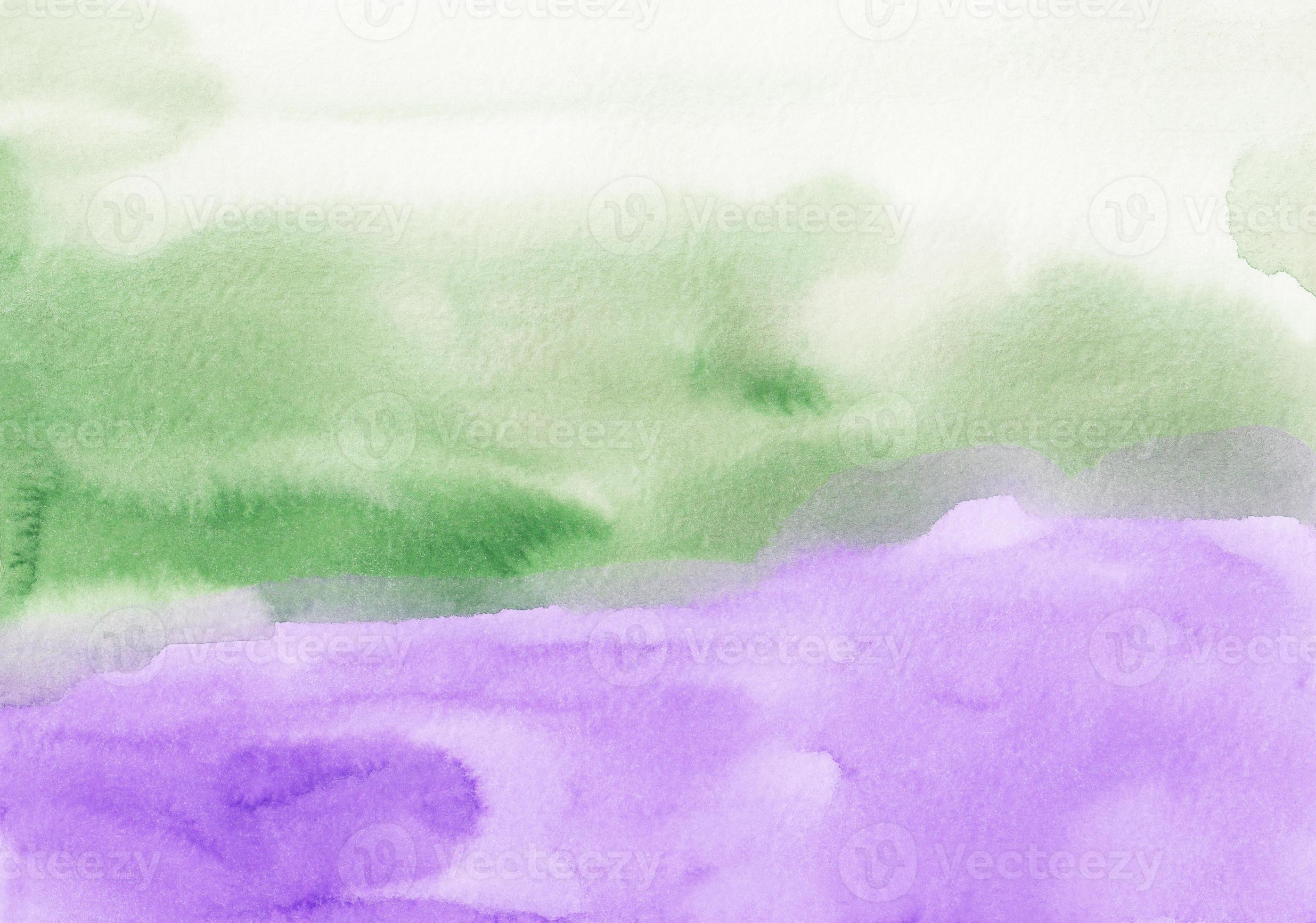 Watercolor light green and purple background texture. Colorful soft