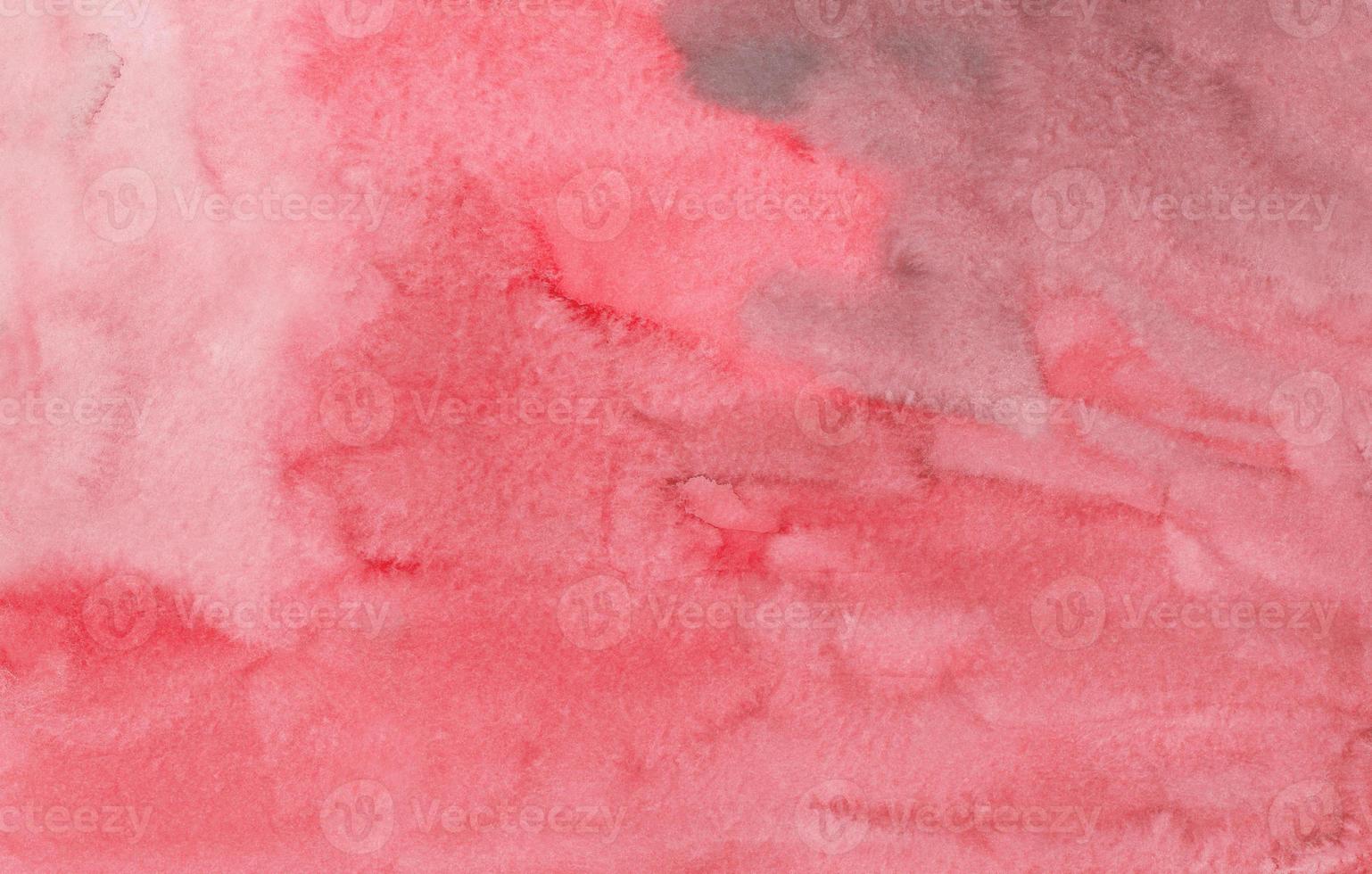 Watercolor coral background texture hand painted. Artistic red backdrop, stains on paper. photo