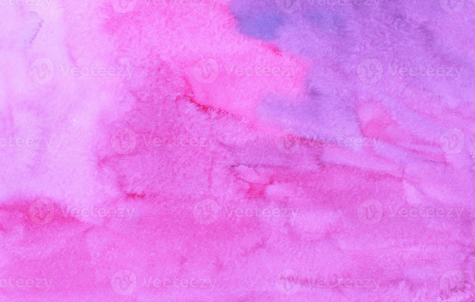 Watercolor deep fuchsia and purple background painting. Liquid pink backdrop. Stains on paper. photo