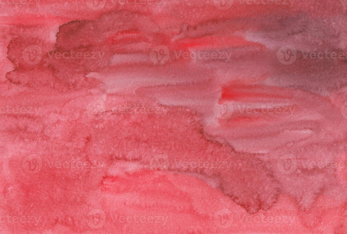 Watercolor red background texture hand painted. Artistic coral color backdrop, brush strokes on paper. Liquid overlay photo