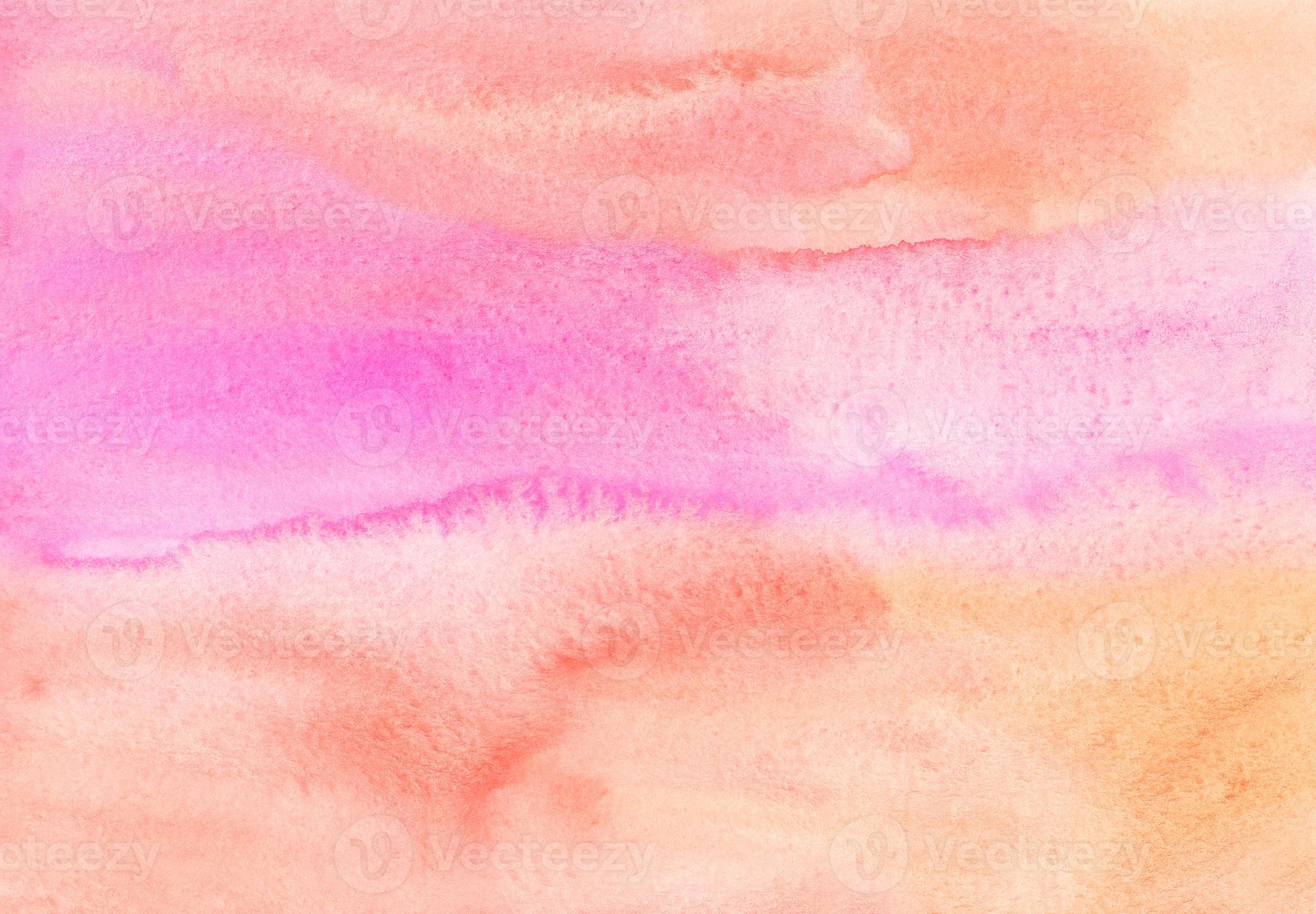 Watercolor light pink and peach color background painting. Watercolour