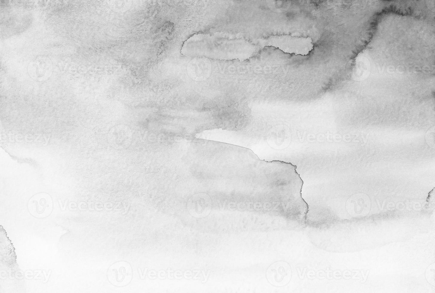 Watercolor light gray and white background texture. Monochrome stains on paper backdrop. Modern abstract aquarelle painting. photo