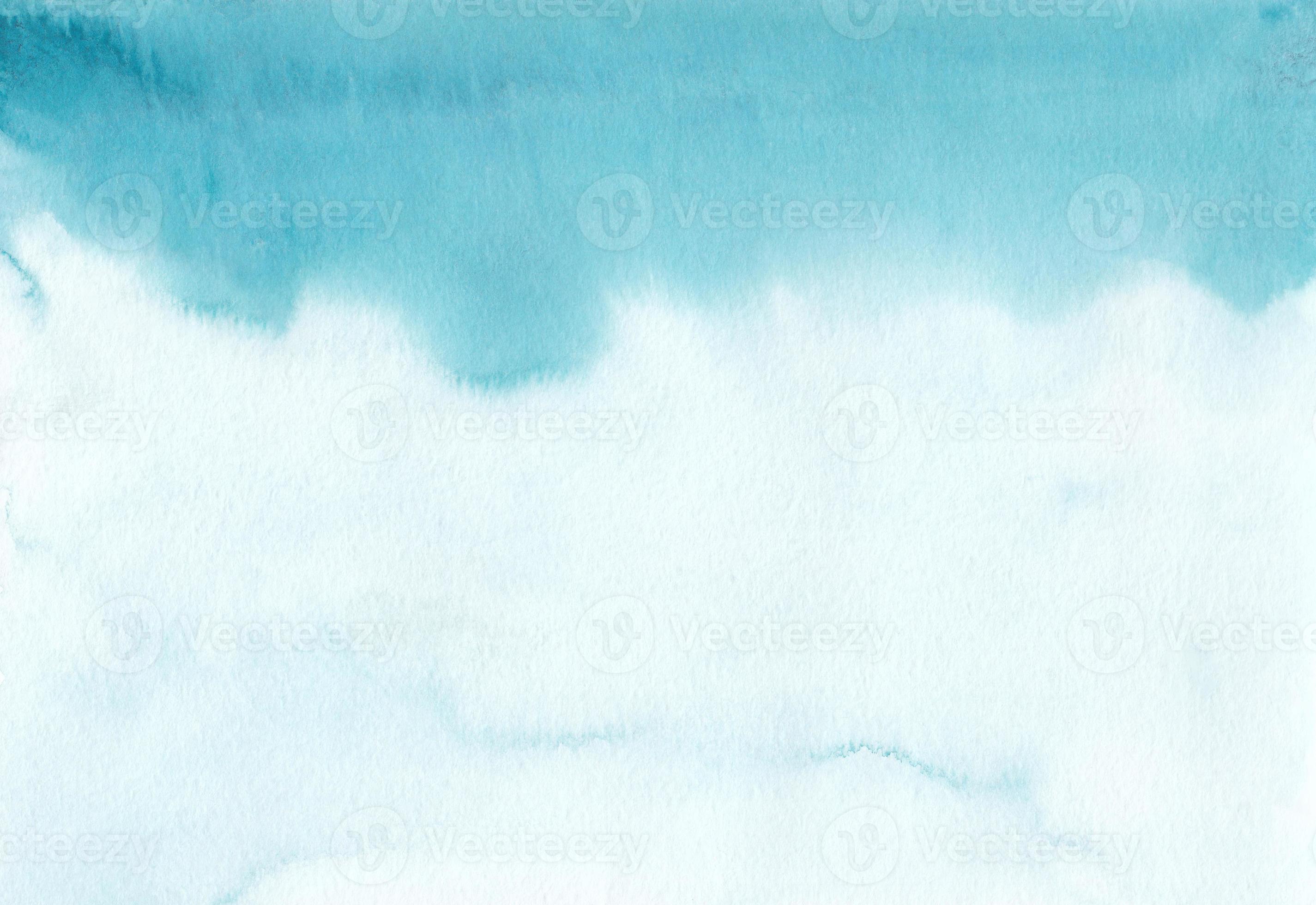 Watercolor sea blue ombre background texture. Cyan blue gradient