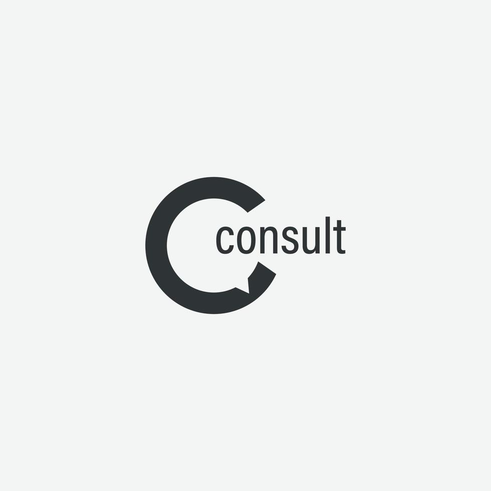 plantilla de diseño de logotipo de búsqueda de burbujas de consultor simple vector