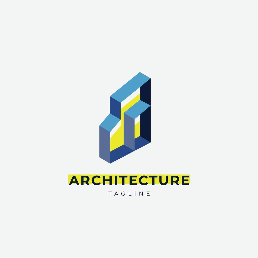 plantilla de diseño de logotipo de propiedad urbana de arquitecto de ciudad simple vector