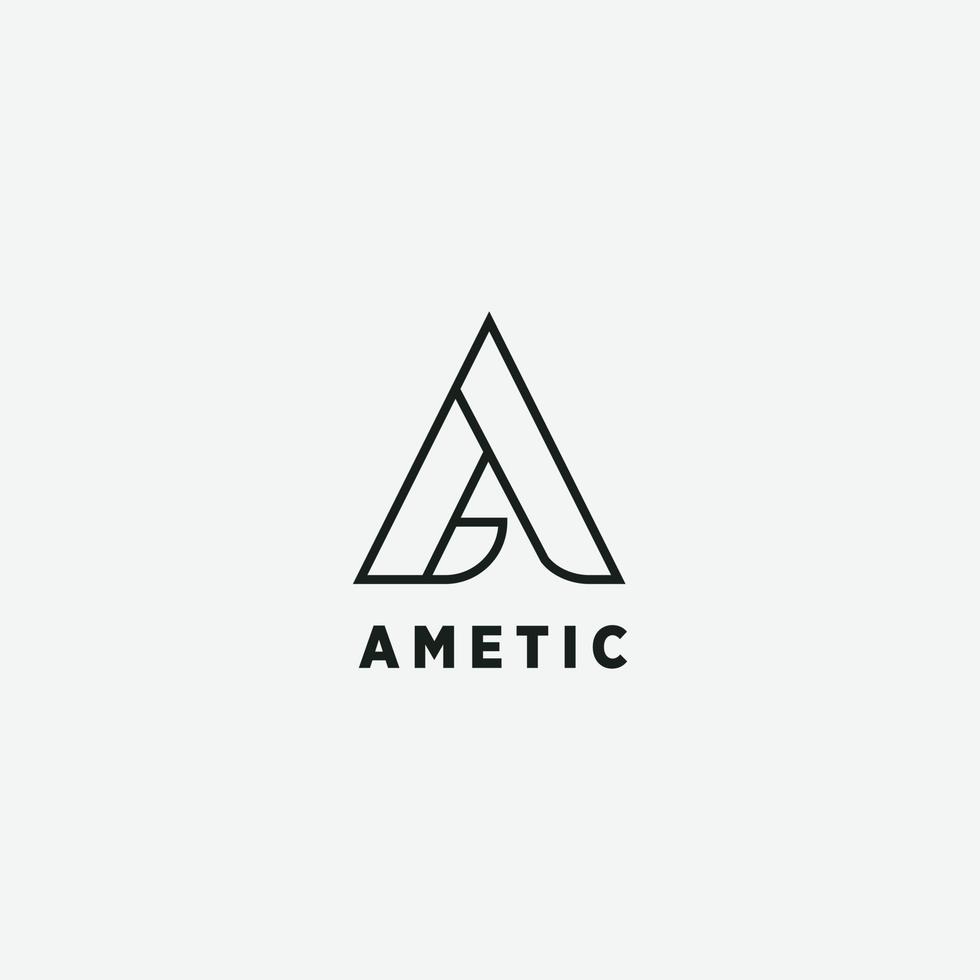 Abstract Letter A Triangle Shape Logo Design Template vector