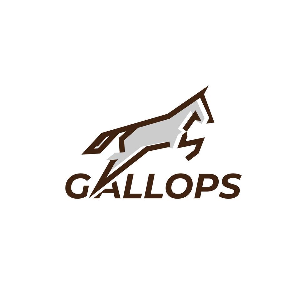 diseño de logotipo de salto de caballo de monograma simple vector