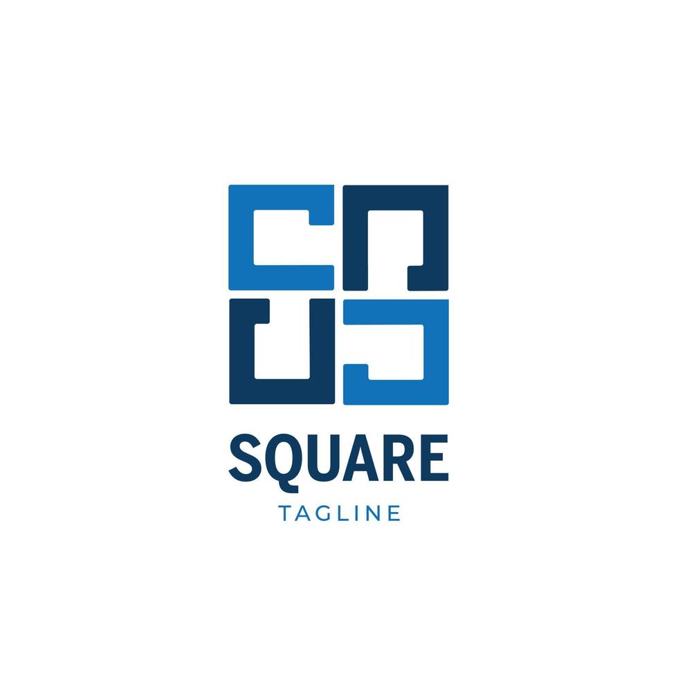 Simple Clean Square Shape Logo Design Template vector