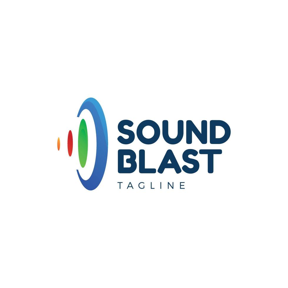 Simple Clean Sound Ripple Wave Logo Design Template vector