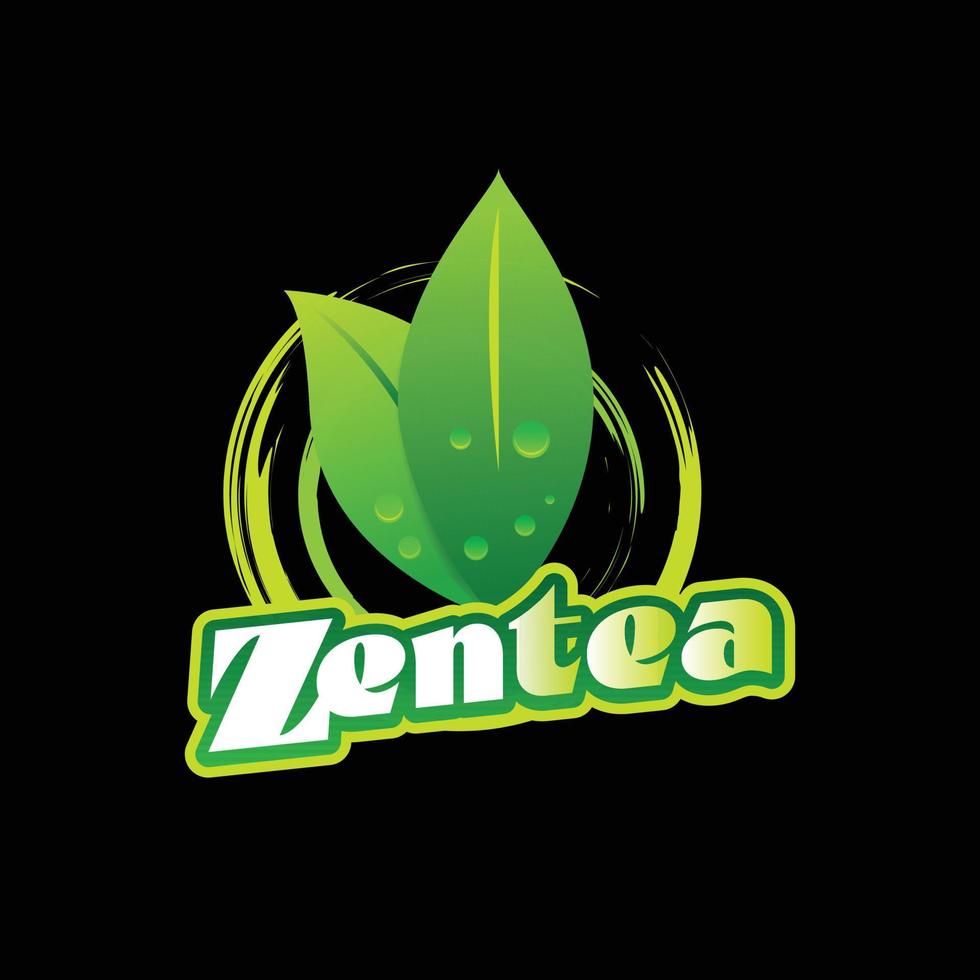 plantilla de diseño de logotipo de relajación de té verde fresco vector