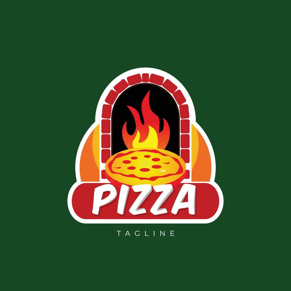 plantilla de diseño de logotipo de marca de negocio caliente de pizza vector