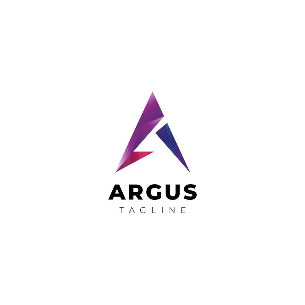 letra púrpura abstracta marca un diseño de logotipo vector