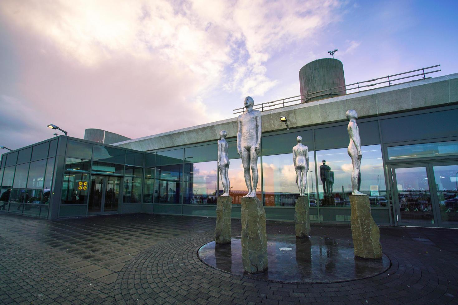 Reykjavik, Iceland - November 2, 2017 - Sculpture in front of Keflavik International Airport, also known as Reykjavik-Keflavik Airport photo