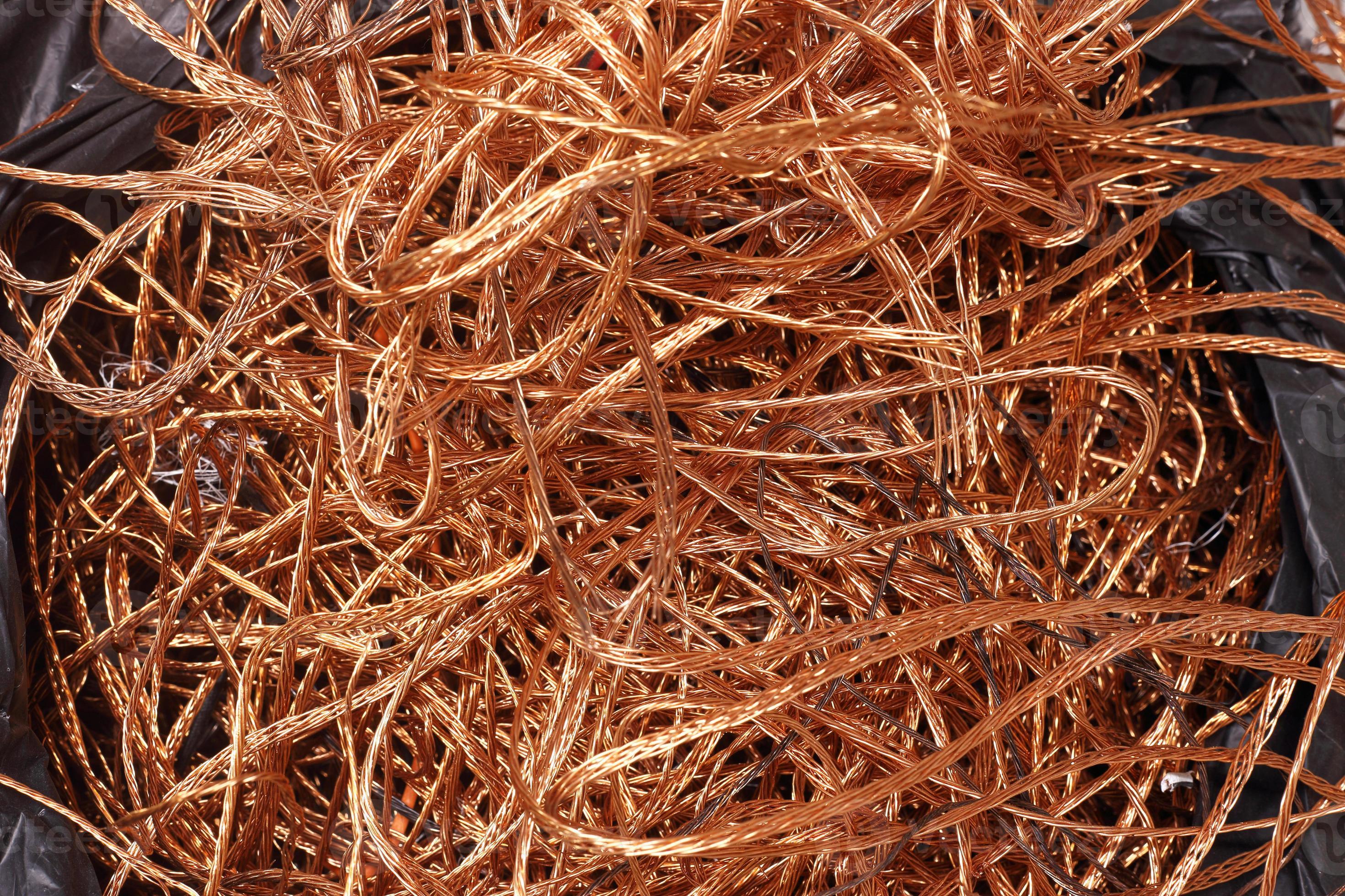 Bag of electrical copper waste, scrap copper wire material for