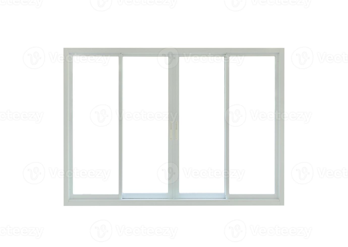 Modern house window frame isolated on white background photo