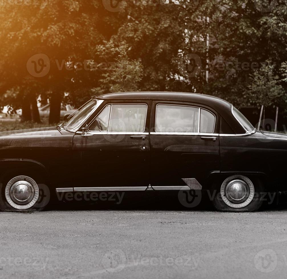 old black vintage car photo