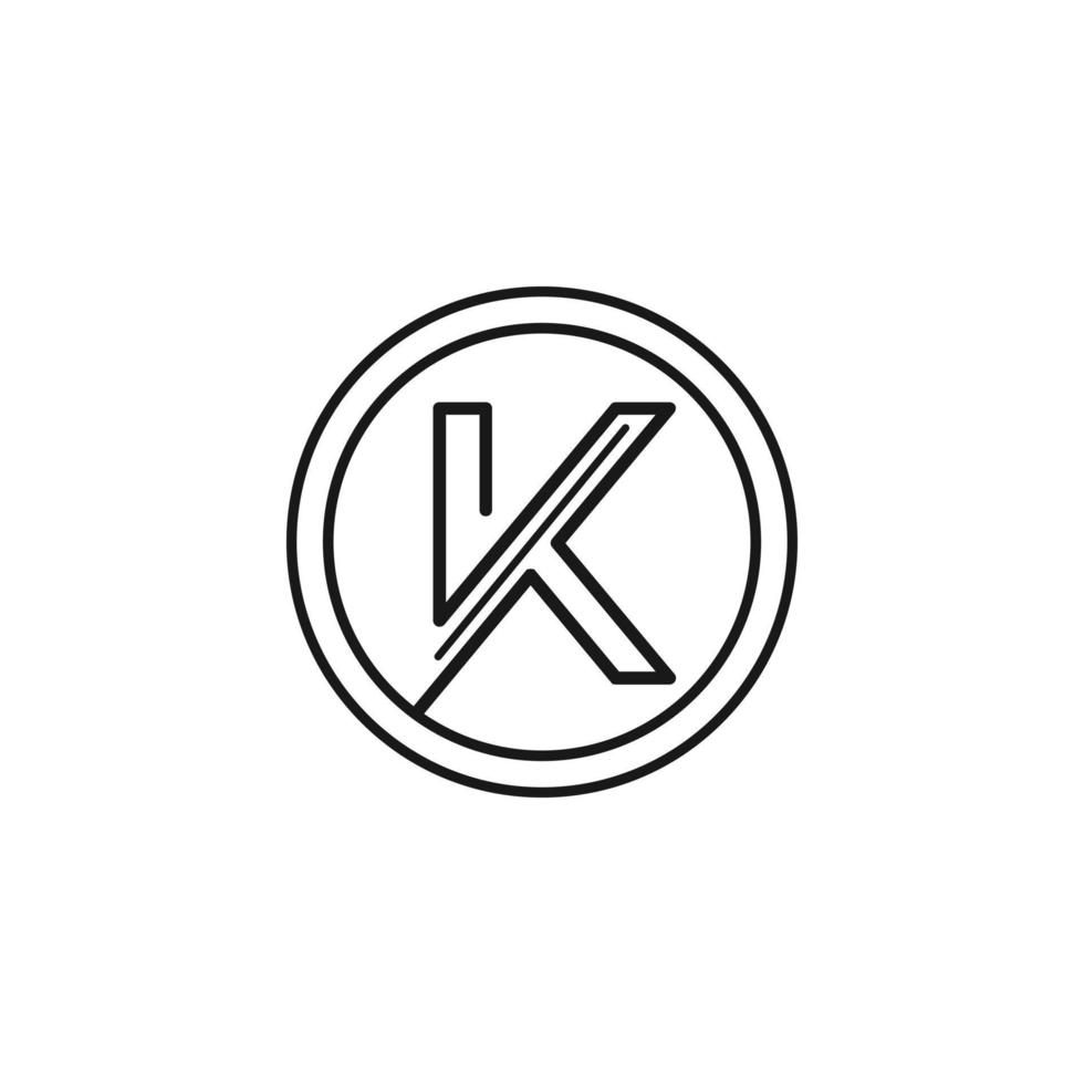 Abstract Letter K Line Art Logo Sign Symbol Icon vector