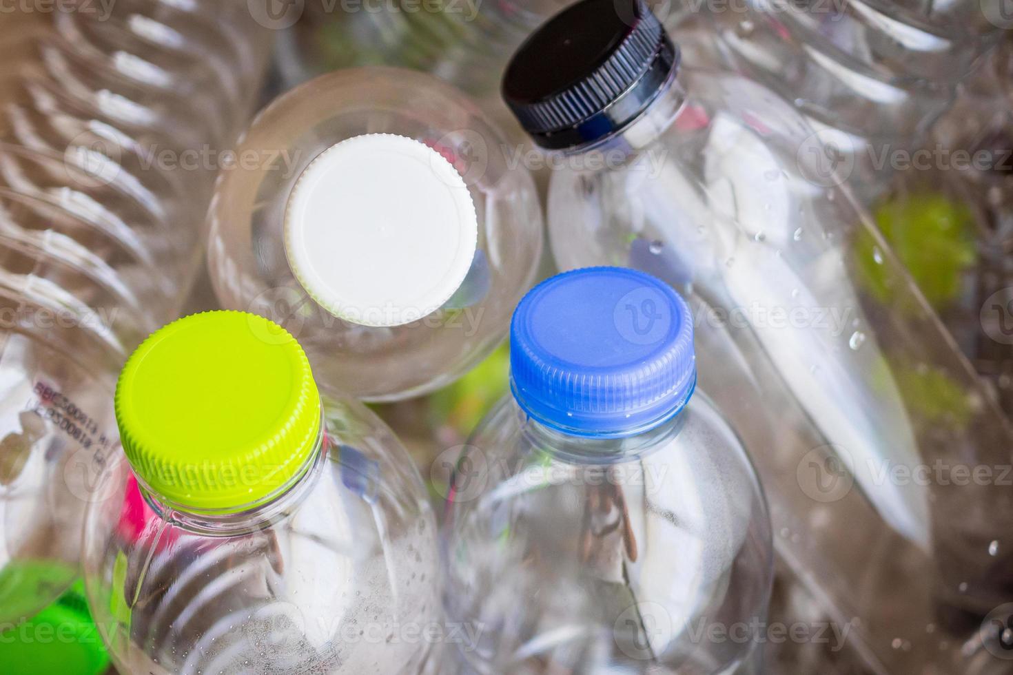 plastic bottles recycling background concept photo