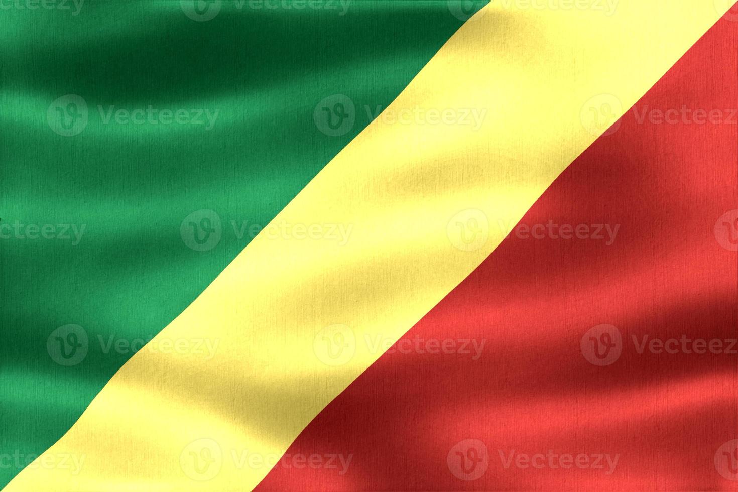 Republic of the Congo flag - realistic waving fabric flag photo