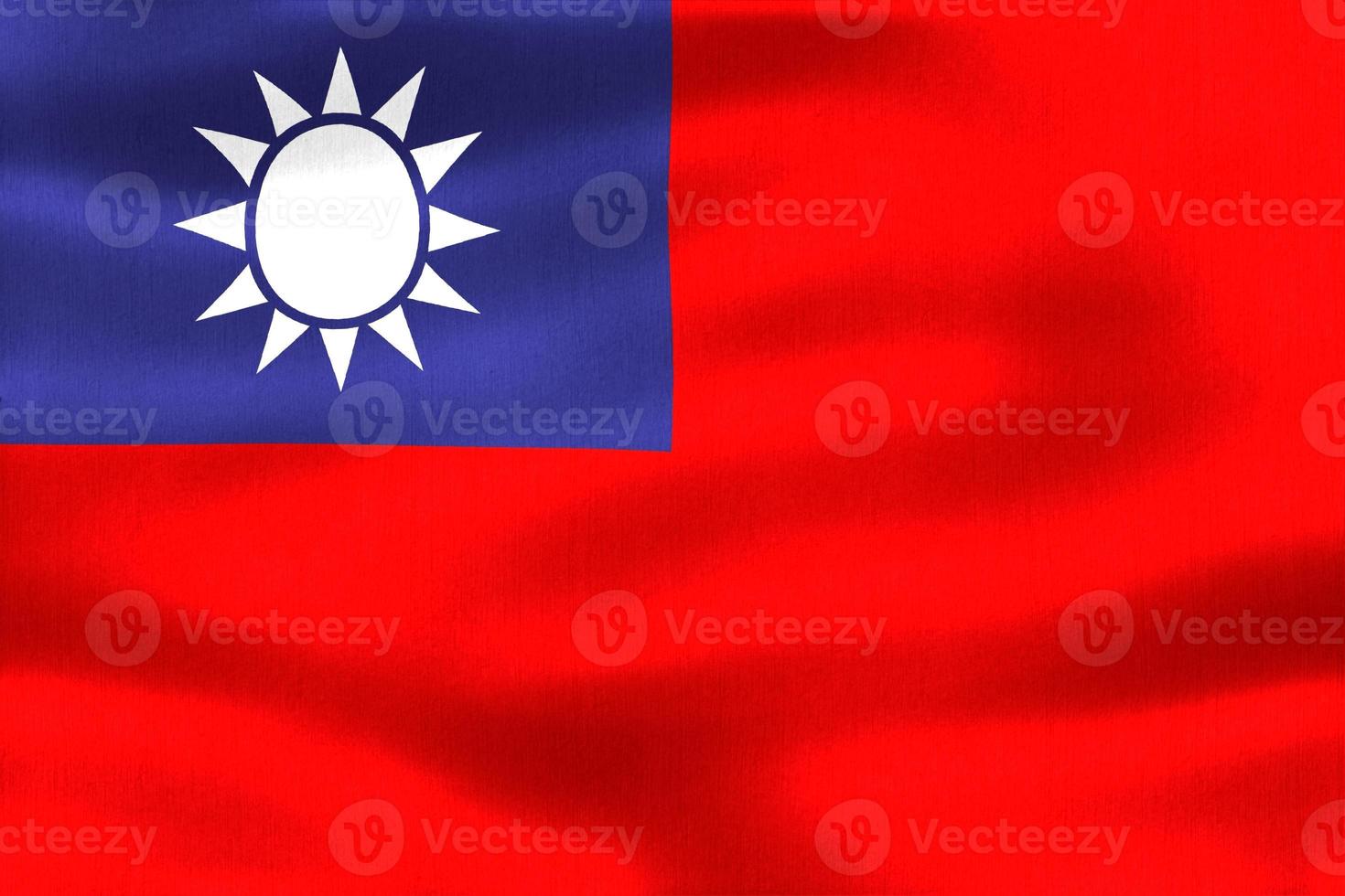 3D-Illustration of a Taiwan flag - realistic waving fabric flag photo