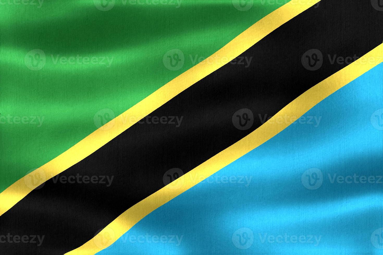 3D-Illustration of a Tanzania flag - realistic waving fabric flag photo