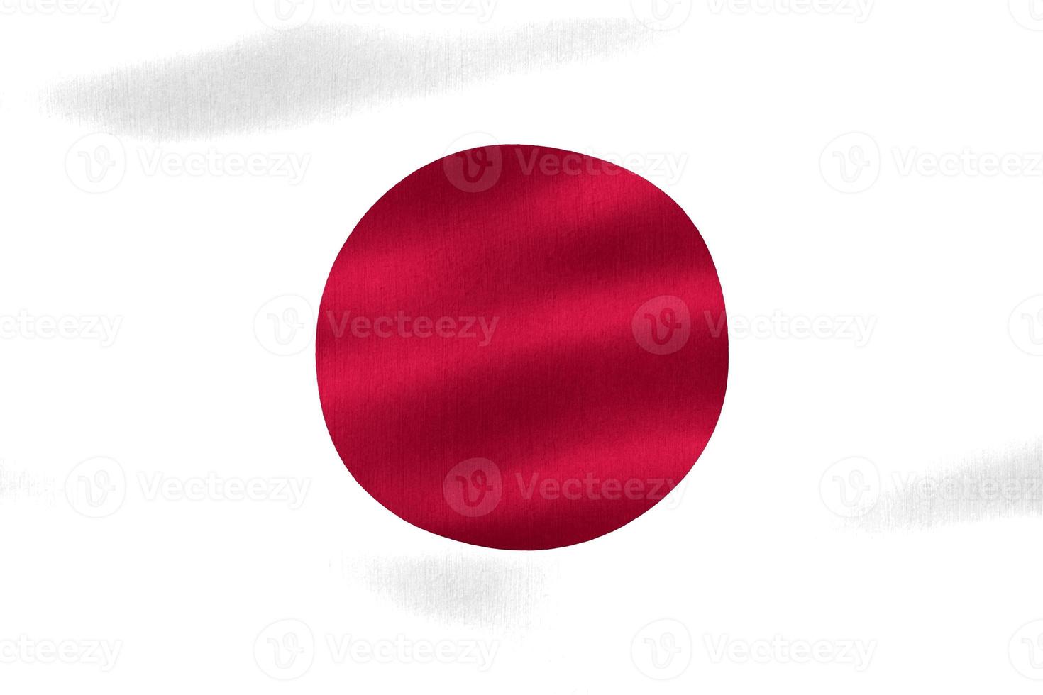 3D-Illustration of a Japan flag - realistic waving fabric flag photo