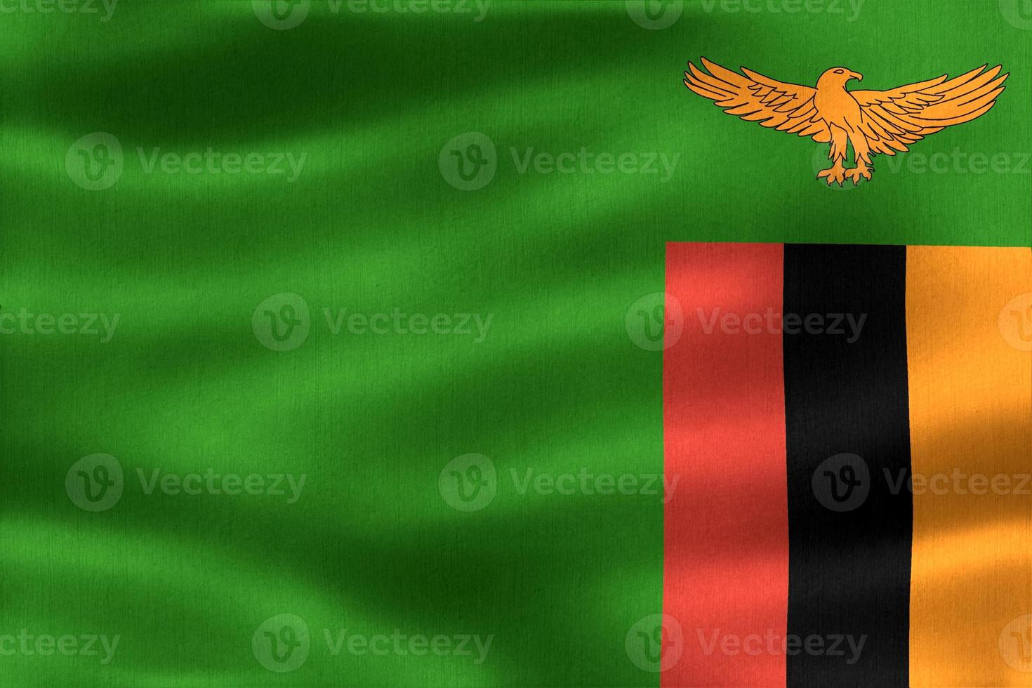 3D-Illustration of a Zambia flag - realistic waving fabric flag photo