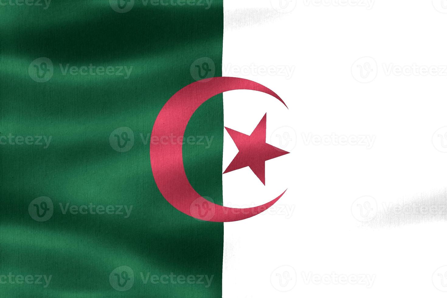 Algeria flag - realistic waving fabric flag photo