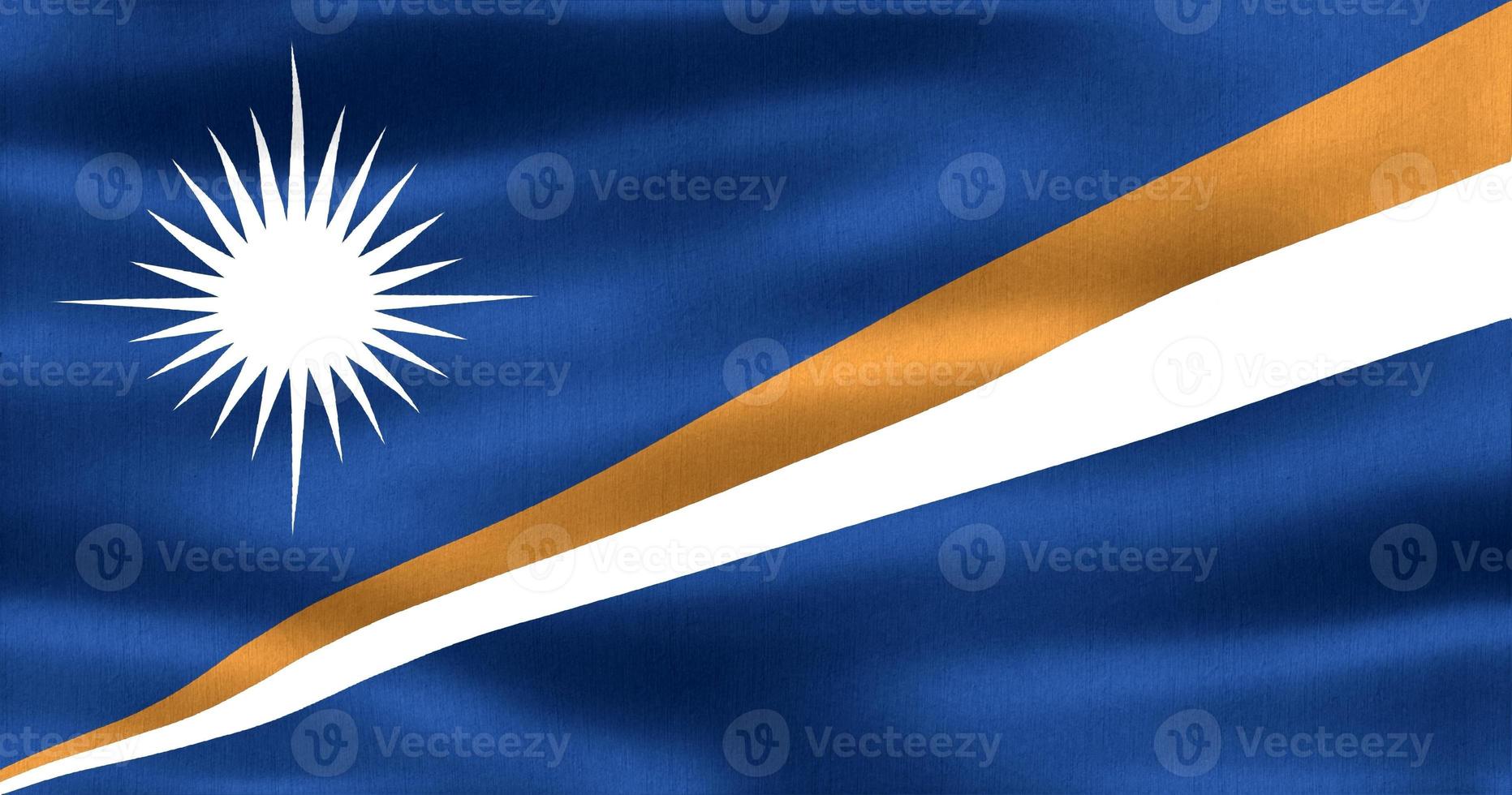 3D-Illustration of a Marshall Islands flag - realistic waving fabric flag photo