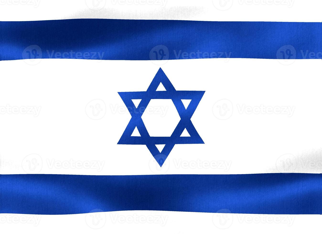 3D-Illustration of a Israel flag - realistic waving fabric flag photo