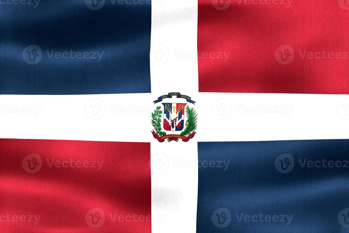 Dominican Republic flag - realistic waving fabric flag photo