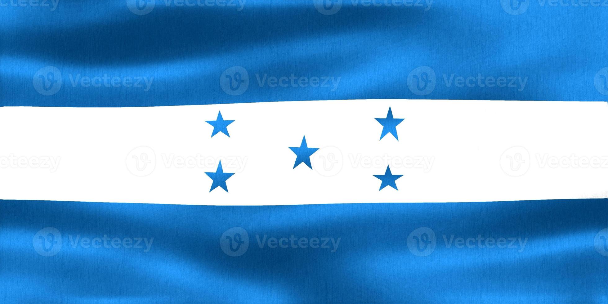 3D-Illustration of a Honduras flag - realistic waving fabric flag photo